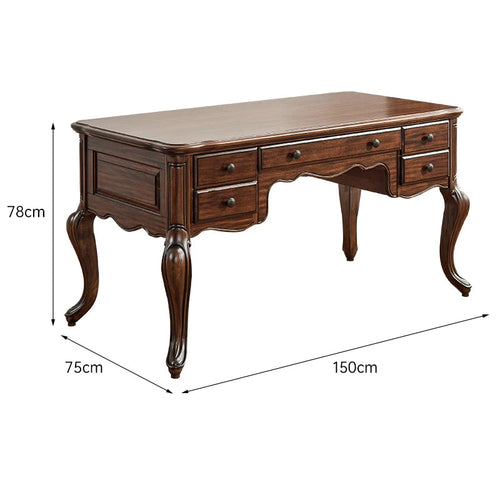 Bureau d'étude rétro français, entièrement en bois massif exquis.