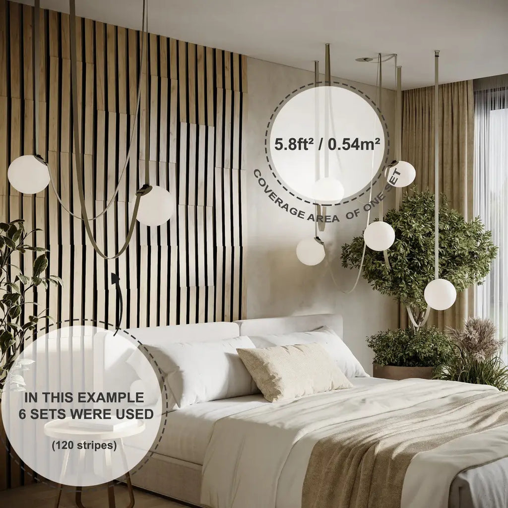 Panneaux acoustiques en bois à lamelles, décoration murale