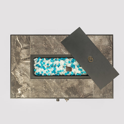 Table de foyer en rotin rectangulaire