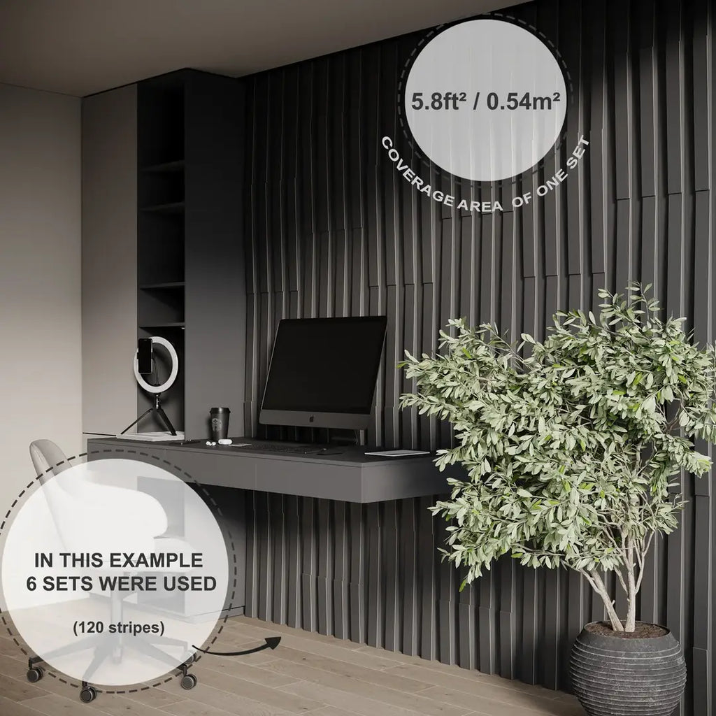 Panneaux acoustiques en bois à lamelles, décoration murale