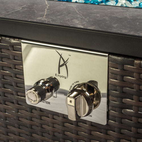 Table de foyer en rotin rectangulaire